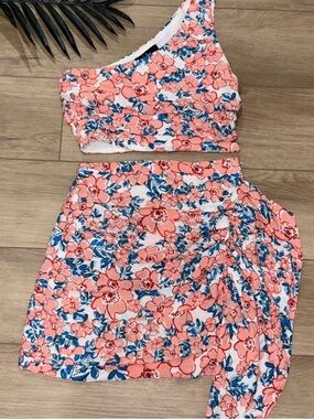 Lulu's Pink Blue Floral Two-Piece Set